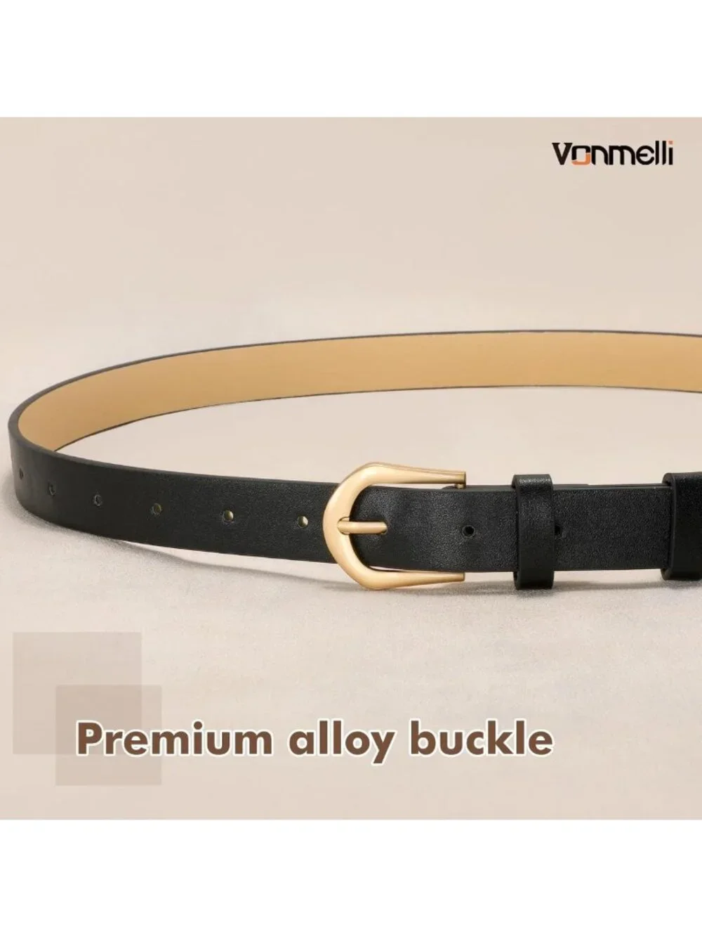 4 Pack Women's Thin Leather Skinny Belts for Fashion Jeans & Dresses, Gold